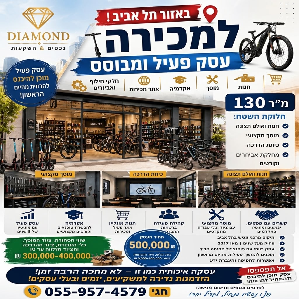 חנות אופניים וקורקינטים חשמליים